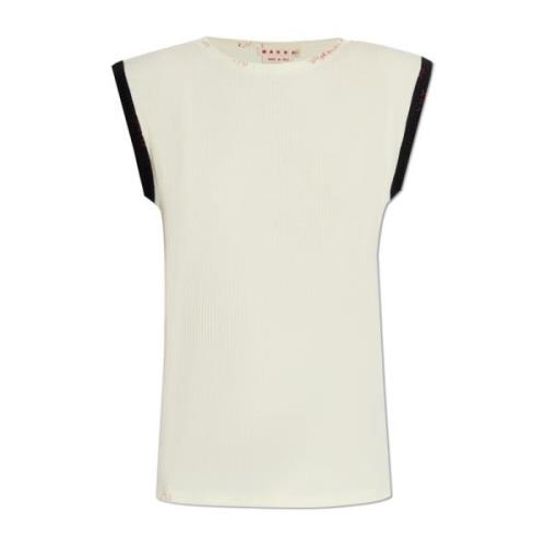 Top met decoratieve stiksels Marni , Beige , Dames