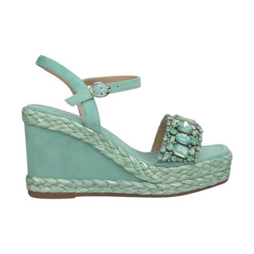 Rhinestone Strap Sleehak Sandaal Alma EN Pena , Green , Dames