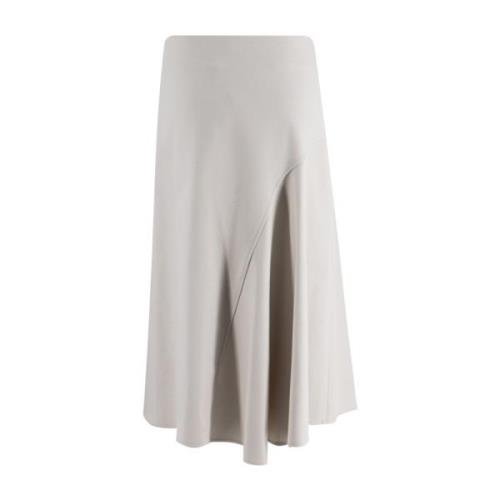 Elegant Flared Midi Skirt Brunello Cucinelli , White , Dames