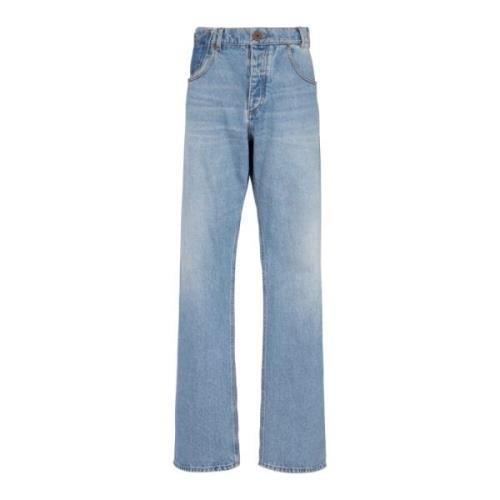 Jeans in contrast-effect denim Balmain , Blue , Heren