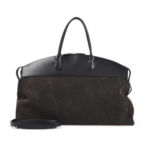 Zwarte Leren Crossbody George Tas The Row , Brown , Heren