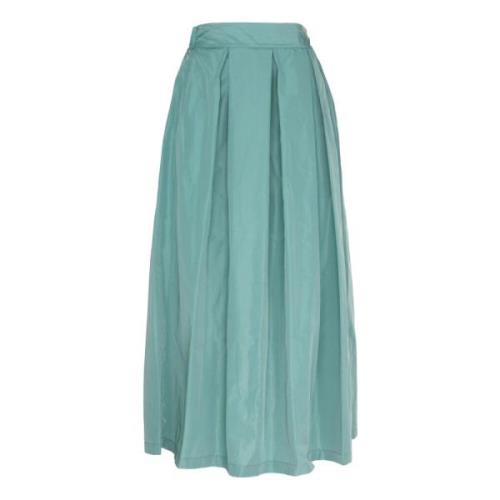 Maxi rok in geheugen taffeta met plooien Vicario Cinque , Green , Dame...