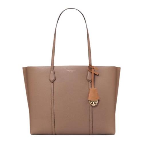 Triple-Compartment Tote - Clam Shell Tory Burch , Brown , Dames