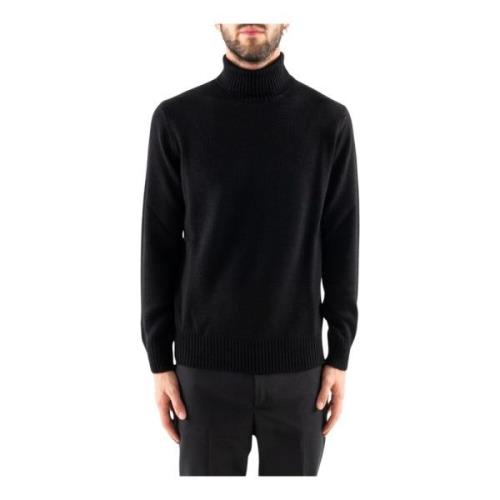 Turtleneck Jumpers in Marino Wol Corsinelabedoli , Black , Heren