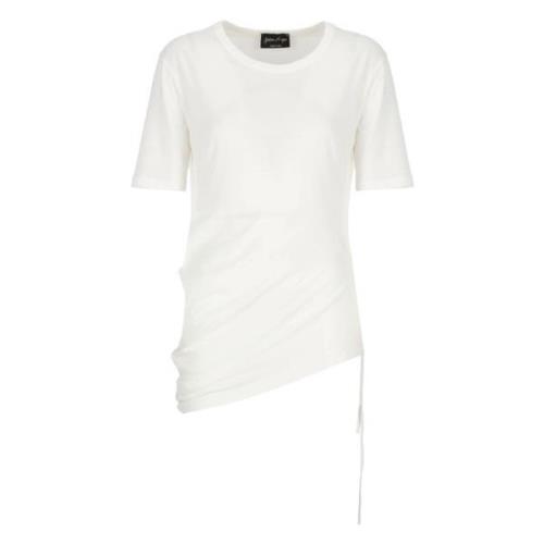 Witte Katoenen T-shirt met Asymmetrische Zoom Andrea Ya’aqov , White ,...