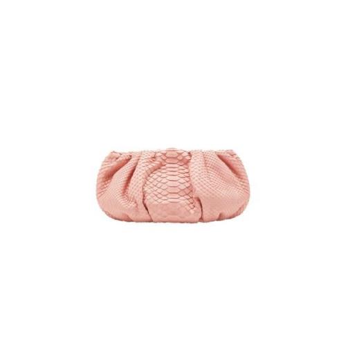 Mini Roze Python Clutch Tas Biagini , Pink , Dames