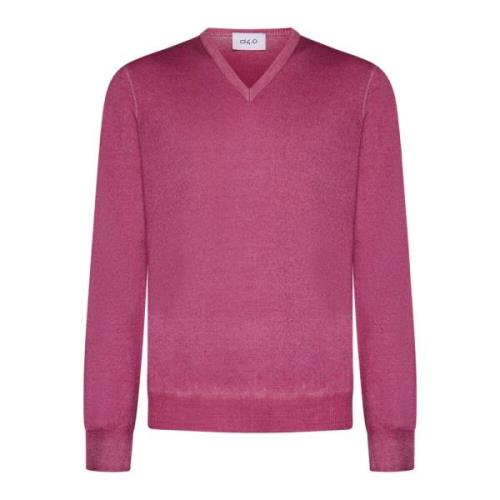 Fuchsia Wol Crew-Neck Jumper D4.0 , Pink , Heren