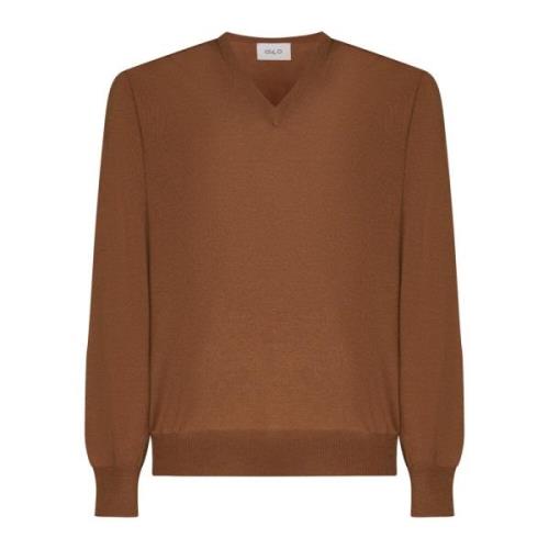 Bruine Wol Crew-Neck Jumper D4.0 , Brown , Heren