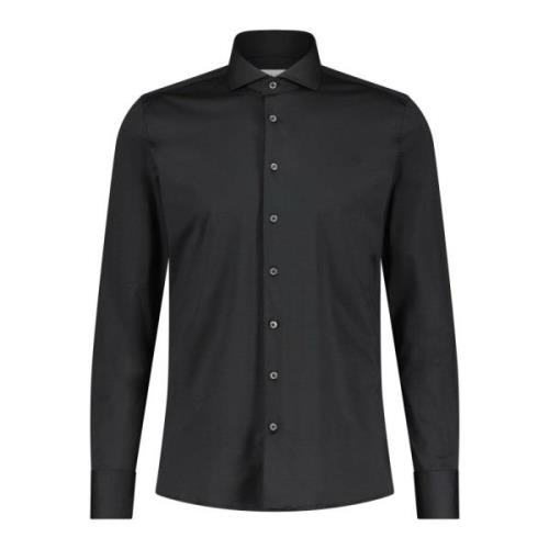 Jersey Slim-Fit Shirt Fakts , Black , Heren