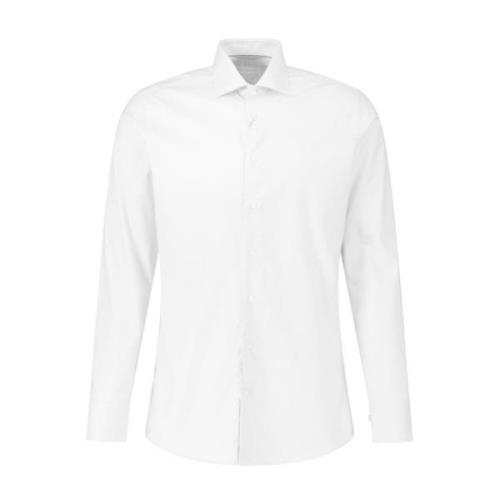 Klassieke Slim Fit Overhemd Fakts , White , Heren