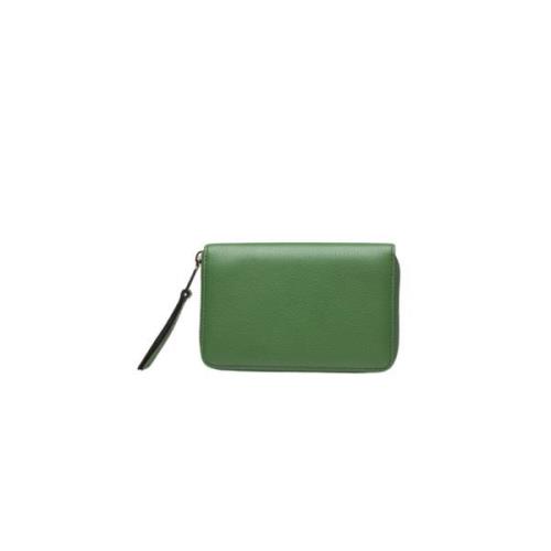 Stijlvol Leren Portemonnee Poche Paris , Green , Dames