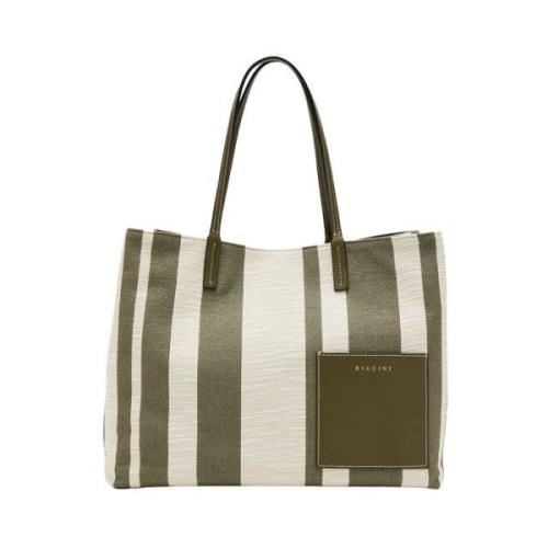 Reversible Canvas Leather Bag Biagini , Multicolor , Dames