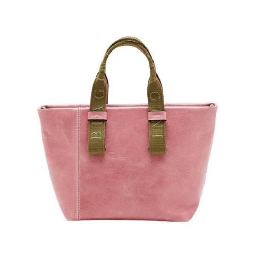 Rosa Mini Leren Crossbody Tas Biagini , Pink , Dames