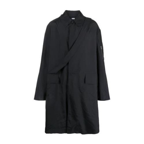 Navy Raincoat with Strap Random Identities , Black , Heren