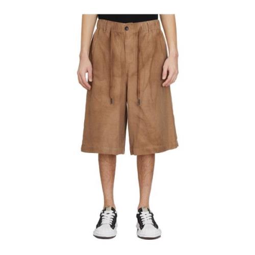 Viscose Linnen Bermuda Shorts Andrea Ya’aqov , Beige , Heren