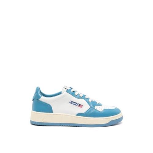 Witte Lage Sneakers Logo Rubberen Zool Autry , Blue , Heren