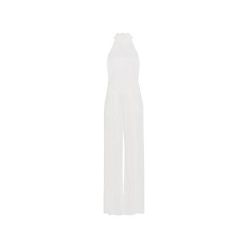 Satin Jumpsuit met Wijde Pijpen IVY OAK , White , Dames