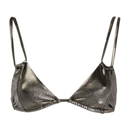 Triangle Bra Bikini met Vetersluiting Details Trussardi , Gray , Dames