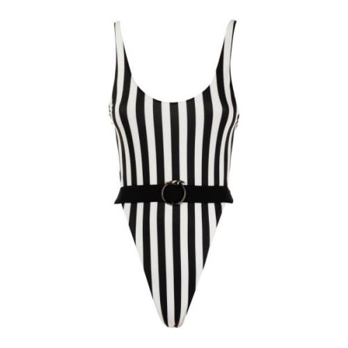 Gestreepte One-piece Badpak Trussardi , Black , Dames