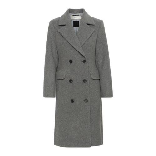 Klassieke Lapel Coat Jas Graniet Melange InWear , Gray , Dames