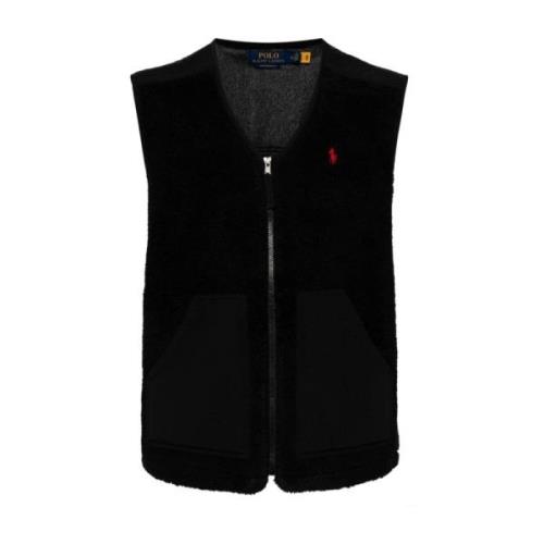 Zwarte Hi-Pile Fleece Vest Jas Ralph Lauren , Black , Heren