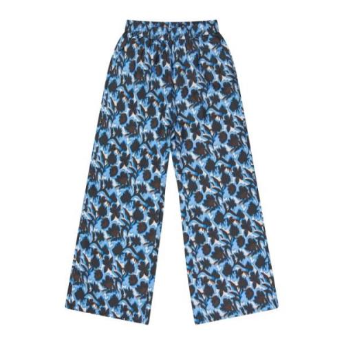 Blauwe Zijden Wijde Pijp Broek Munthe , Multicolor , Dames