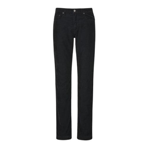 Corduroy 5-Pocket Broek Rechte Pijp Massimo Alba , Black , Heren