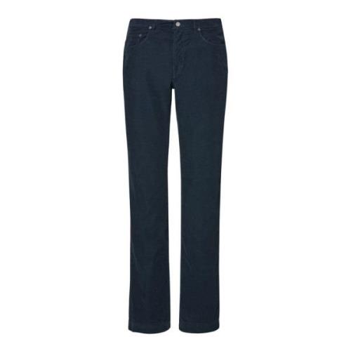 Corduroy 5-Pocket Broek Rechte Pijp Massimo Alba , Blue , Heren