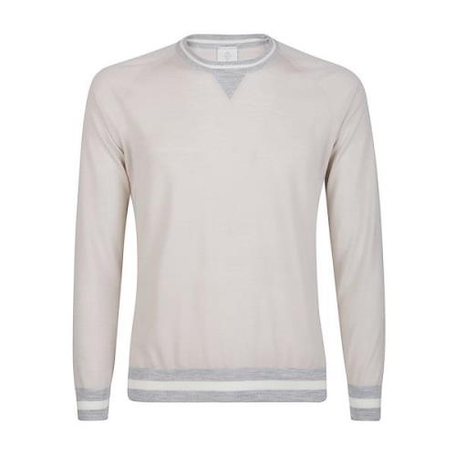 Merino Crewneck Triangle Sleeve Sweater Eleventy , Beige , Heren