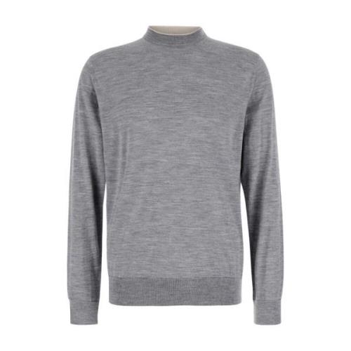 Merino Zijde Trui Grijs Eleventy , Gray , Heren