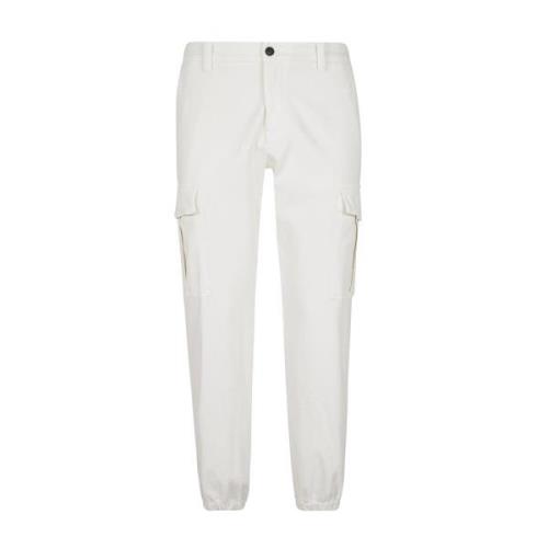 Cargo Stretch Katoenen Broek Eleventy , White , Heren