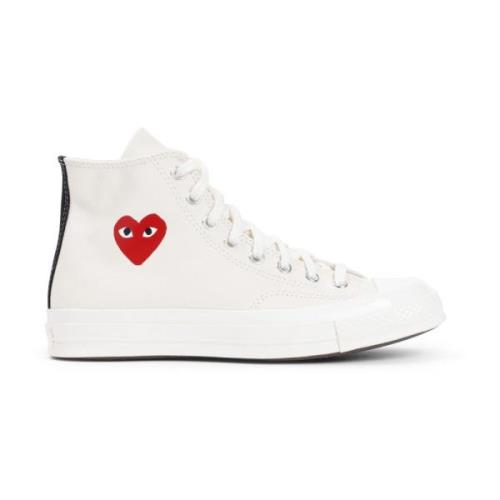 Rode Hart High Top Sneakers Comme des Garçons Play , White , Dames