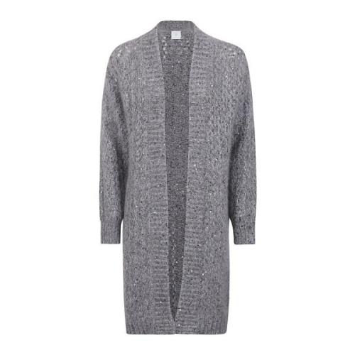 Mohair Cardigan met Lurex Eleventy , Gray , Dames