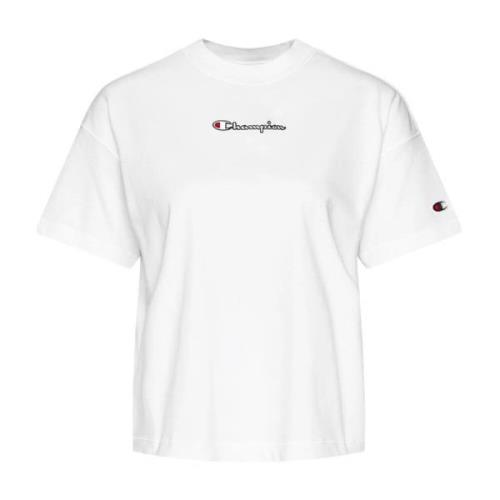 Korte Mouw T-shirt Champion , White , Dames