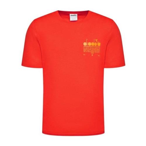 Korte Mouw T-shirt Diadora , Red , Heren