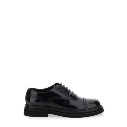 Klassieke Zwarte Platte Schoenen Dolce & Gabbana , Black , Heren