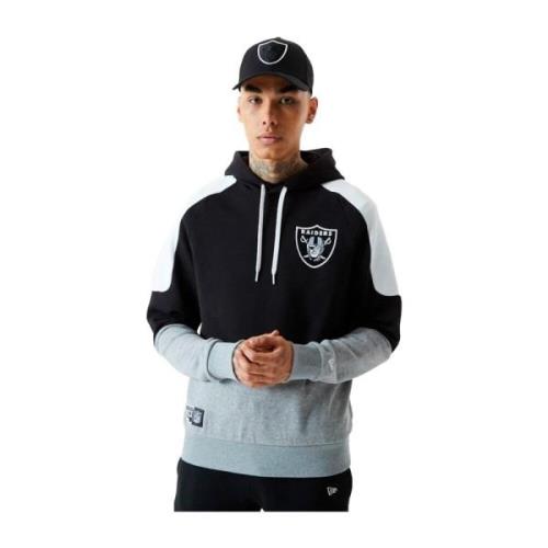 Zwarte Raiders Contrast Panel Hoodie New Era , Black , Heren