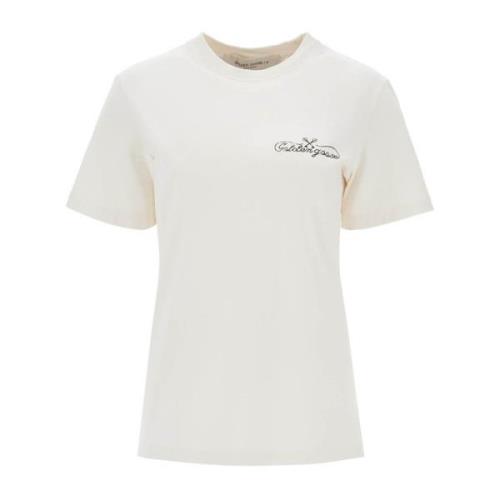 Sterrenprint T-shirt Golden Goose , White , Dames