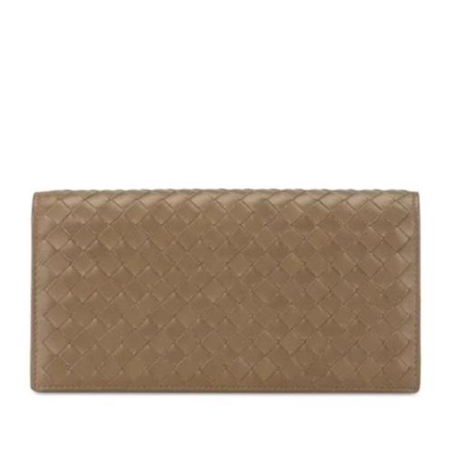 Pre-owned Leather wallets Bottega Veneta Vintage , Beige , Dames