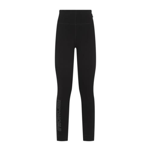 Zwarte Leggings voor Vrouwen Moncler , Black , Dames