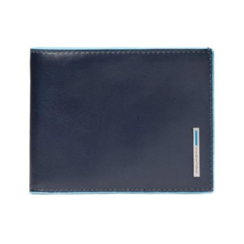 Blauw Vierkant Portemonnee Zakelijke Stijl Piquadro , Blue , Heren