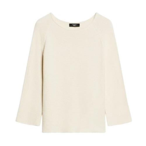 Relaxed-fit Katoenen Boothals Trui Max Mara Weekend , Beige , Dames