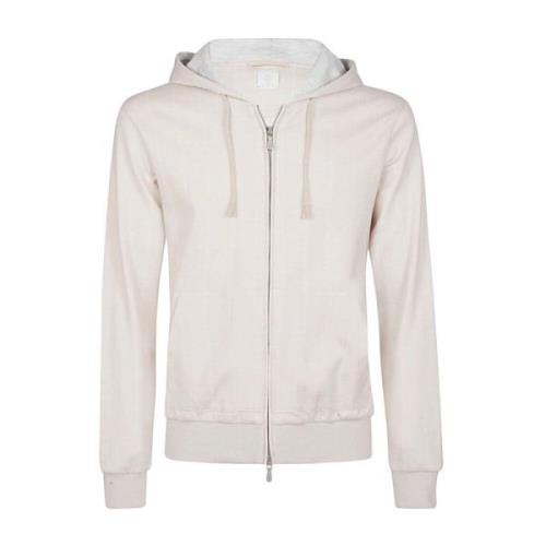 Hoodie van katoen met buidelzak Eleventy , Beige , Heren