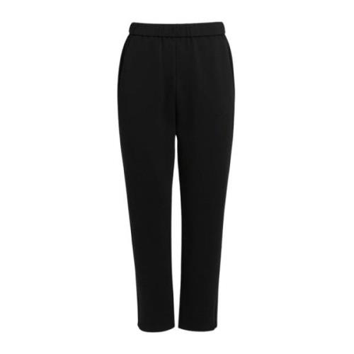 Elegante katoenen broek met ritsdetails Marina Rinaldi , Black , Dames