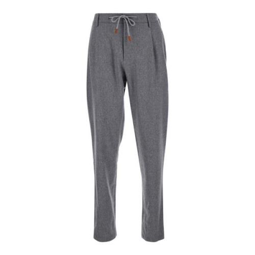 Flanellen Jogger Broek in Grijs Eleventy , Gray , Heren