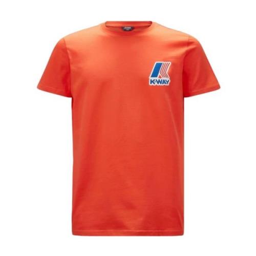 Korte Mouw T-shirt K-Way , Orange , Heren