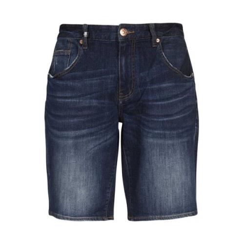 Blauwe Denim Shorts Slim Fit Armani Exchange , Blue , Heren