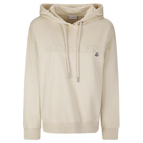 Hoodie met logo detail Moncler , Beige , Dames