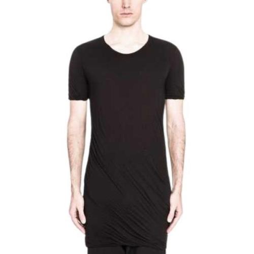 Zwarte Double Tee Heren T-shirt Rick Owens , Black , Heren