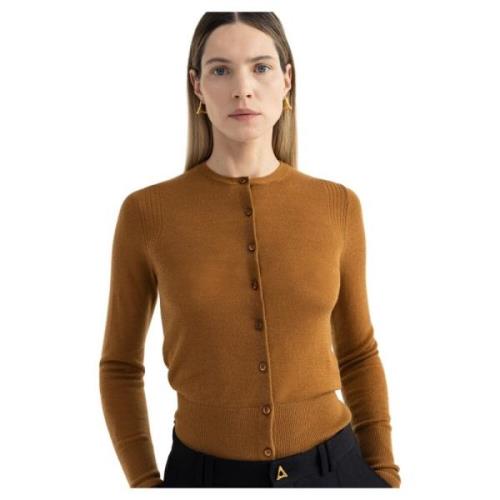 Kasjmier Vest met Tonal Knopen Aeron , Brown , Dames